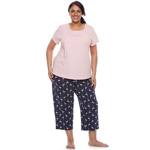 Plus Size Croft & Barrow® Pajamas: Mom's Day Short Sleeve Top & Capris PJ Set