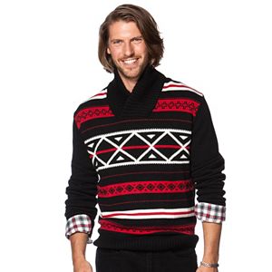 Men's Chaps Classic-Fit Nordic-Inspired Shawl-Collar Sweater