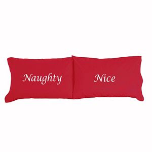 Micro Flannel® 2-pack Naughty & Nice Christmas Pillowcase Set