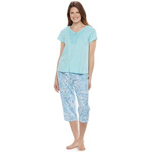 Women's Croft & Barrow® Pajamas: Fun in the Sun Tee & Capris PJ Set