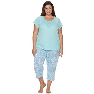 Plus Size Croft & Barrow® Pajamas: Fun in the Sun Tee & Capris PJ Set