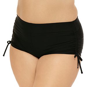 Juniors' Plus Size Costa Del Sol Ruched Boyshort Bottoms