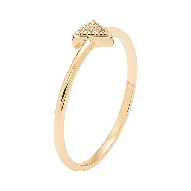 10k Gold Diamond Accent Triangle Ring