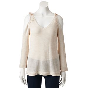 Women's LC Lauren Conrad Cold Shoulder V-Neck Sweater