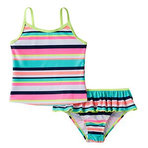 Baby Girl Carter's Striped Tankini Top & Ruffled Bottoms Swimsuit Set