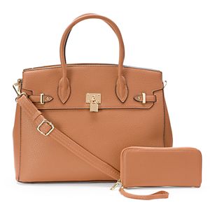 Deluxity 2-in-1 Elena Lock Satchel with Wallet