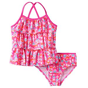 Girls 4-6x OshKosh B'gosh® Multi-Heart Print Tankini Top & Bottoms Swimsuit Set