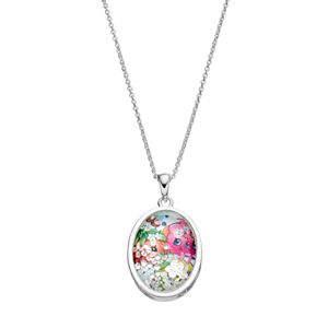 Shopkins Kid's Silver Plated Cubic Zirconia Oval Pendant Necklace