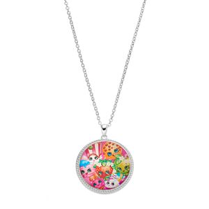 Shopkins Kid's Silver Plated Circle Pendant Necklace