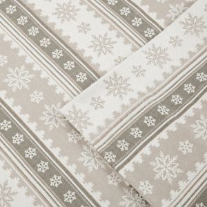 Woolrich 4-piece Nordic Snowflake Flannel Sheet Set