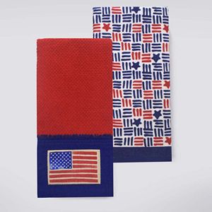 Celebrate Americana Together Flag Patch Kitchen Towel 2-pk.