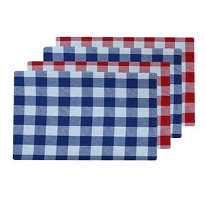 Celebrate Americana Together 4-pc. Reversible Gingham Placemat Set