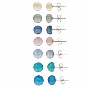 PearLustre by Imperial White & Dyed Freshwater Cultured Pearl Stud Earring Set