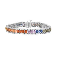 Sterling Silver Gemstone Tennis Bracelet by
