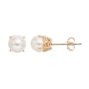 14k Gold Freshwater Cultured Pearl Stud Earrings