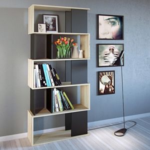 Twist Asymmetrical Two-Tone Bookshelf