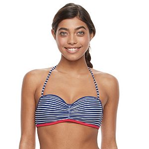 Mix and Match Striped Push-Up Bandeau Bikini Top