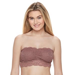 Juniors' Mudd® Ruched Lace Bandeau