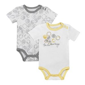 Baby Burt's Bees Baby 2-pk. Organic Watercolor Hive Bodysuits