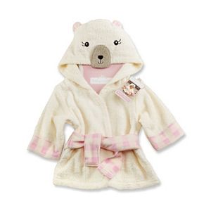 Baby Aspen Beary Bundled Cream & Pink Hooded Robe