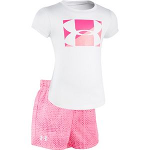 Baby Girl Under Armour Logo Graphic Tee & Grid Shorts Set