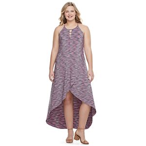 Juniors' Plus Size Candie's® Print Petal Hem Halter Dress
