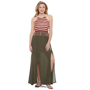 Juniors' Candie's® Striped Crochet Maxi Dress