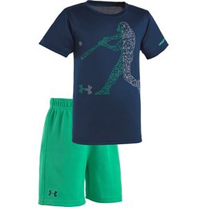 Baby Boy Under Armour Geometric Baseball Player Tee & Shorts Set