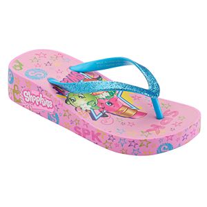 Girls 4-16 Shopkins Lippy Lips, Strawberry Kiss & Apple Blossom Wedge Flip Flops