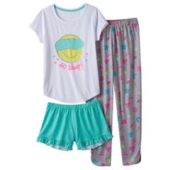 Girls 4-16 SO 3-pc. Graphic Pajama Set