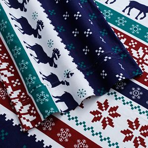 North Pole Printed Luxury Cotton Flannel Sheet Set