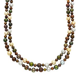 Dyed Freshwater Cultured Pearl Double Strand Necklace