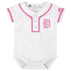 Baby Majestic Detroit Tigers Cool Base Replica Jersey Bodysuit