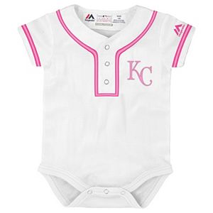 Baby Majestic Kansas City Royals Cool Base Replica Jersey Bodysuit