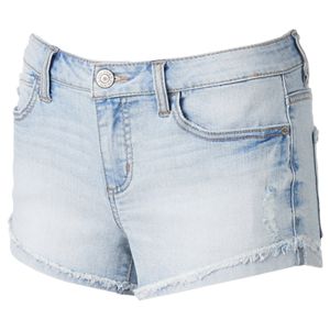 Juniors' Mudd® High-Rise Ripped Shortie Jean Shorts