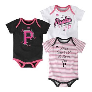 Baby Majestic Pittsburgh Pirates 3-Pack Bodysuits
