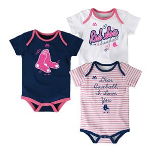 Baby Majestic Boston Red Sox 3-Pack Bodysuits