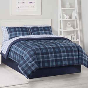 The Big One® Blue Plaid Microfiber Bed In A Bag Set