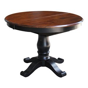 International Concepts Round Pedestal Dining Table & Leaf 2-piece Set