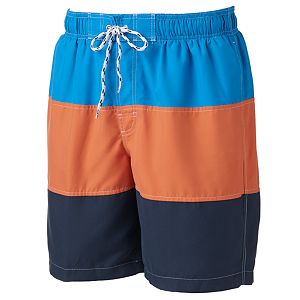 Big & Tall Croft & Barrow® Colorblock Microfiber Swim Trunks