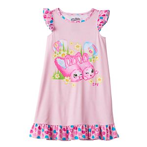 Girls 4-12 Shopkins Bun Bun Slipper Easter Ruffle Dorm Nightgown