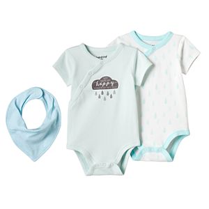 Baby Jumping Beans® Print & Graphic Kimono Bodysuits & Bib Set