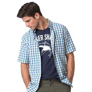 Men's Chaps Plaid Outdoor Easy-Care Performance Button-Down Shirt