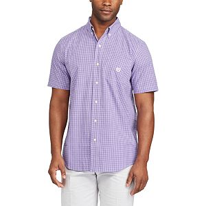 Men's Chaps Classic-Fit Gingham-Checked Easy-Care Button-Down Shirt