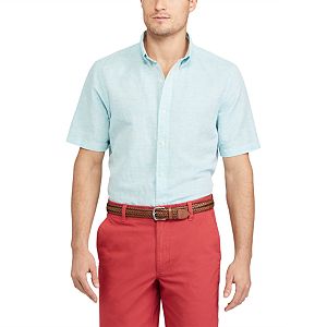 Men's Chaps Classic-Fit Linen-Blend Button-Down Shirt