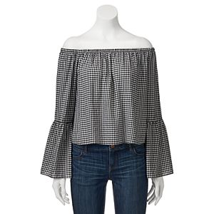 Juniors' Love, Fire Bell Sleeve Off Shoulder Top