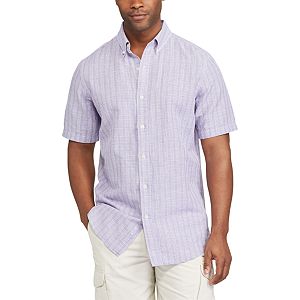 Men's Chaps Classic-Fit Linen-Blend Button-Down Shirt