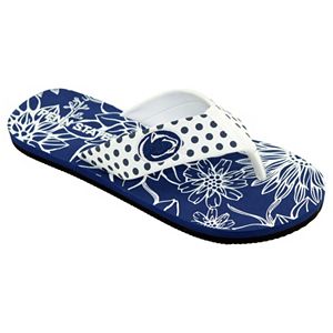 Women's College Edition Penn State Nittany Lions Floral Polka-Dot Flip-Flops