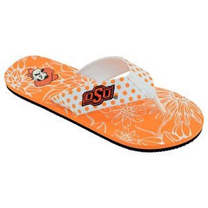 Women's College Edition Oklahoma State Cowboys Floral Polka-Dot Flip-Flops