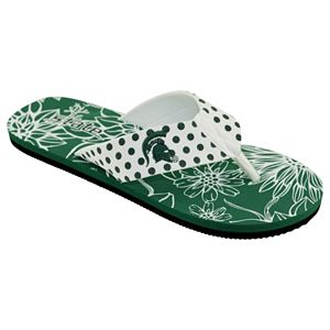 Women's College Edition Michigan State Spartans Floral Polka-Dot Flip-Flops